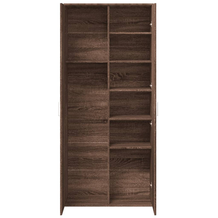 vidaXL Credenza Rovere Marrone 80x35x180 cm in Legno Multistrato