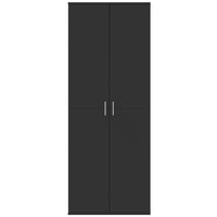 Credenza-Buffet-Armadio da cucina Nero 70x35x180 cm in Legno Multistrato