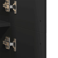 Credenza-Buffet-Armadio da cucina Nero 70x35x180 cm in Legno Multistrato