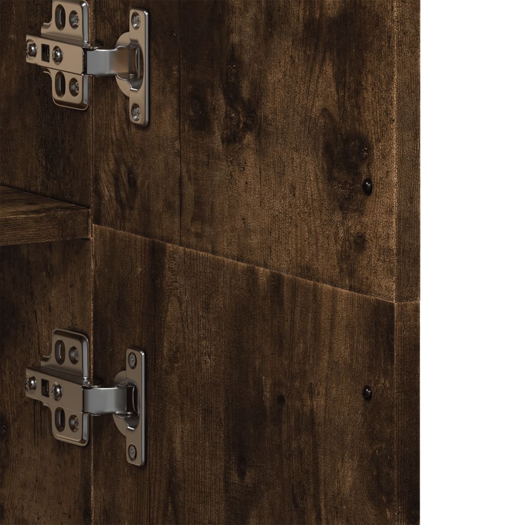 vidaXL Credenza Rovere Fumo 70x35x180 cm in Legno Multistrato