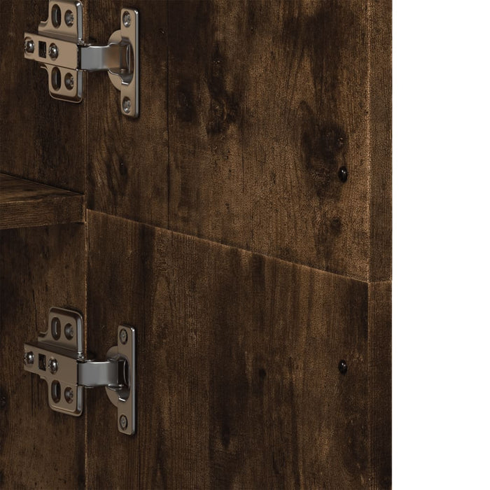 vidaXL Credenza Rovere Fumo 70x35x180 cm in Legno Multistrato