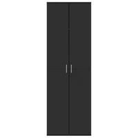 Credenza-Buffet-Armadio da cucina Nera 60x35x180 cm in Legno Multistrato