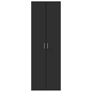 Credenza-Buffet-Armadio da cucina Nera 60x35x180 cm in Legno Multistrato