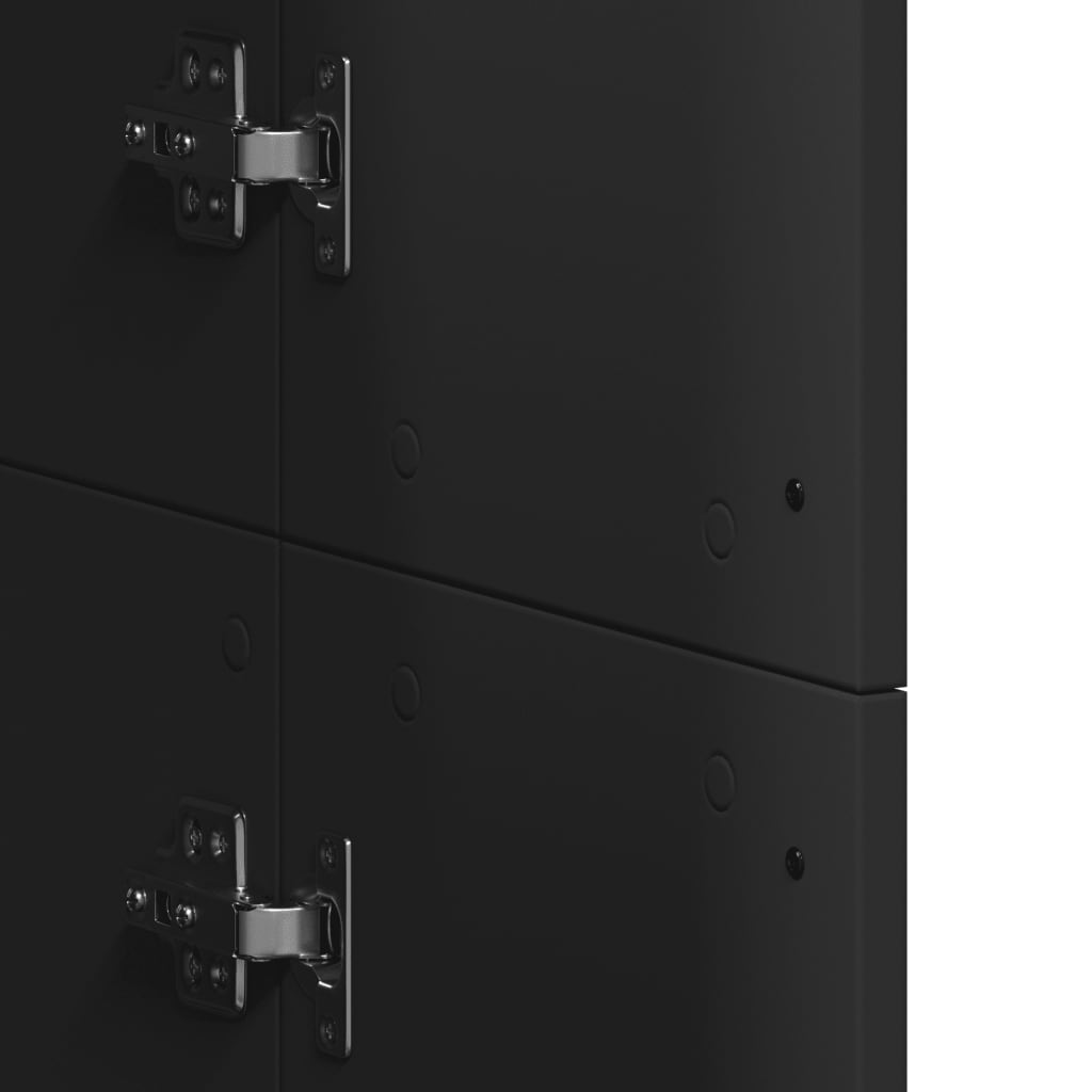 Credenza-Buffet-Armadio da cucina Nera 60x35x180 cm in Legno Multistrato