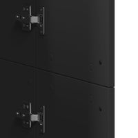 Credenza-Buffet-Armadio da cucina Nera 60x35x180 cm in Legno Multistrato