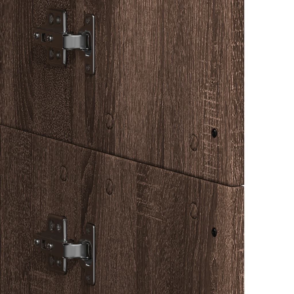 Credenza Rovere Marrone 60x35x180 cm in Legno Multistrato 3276671