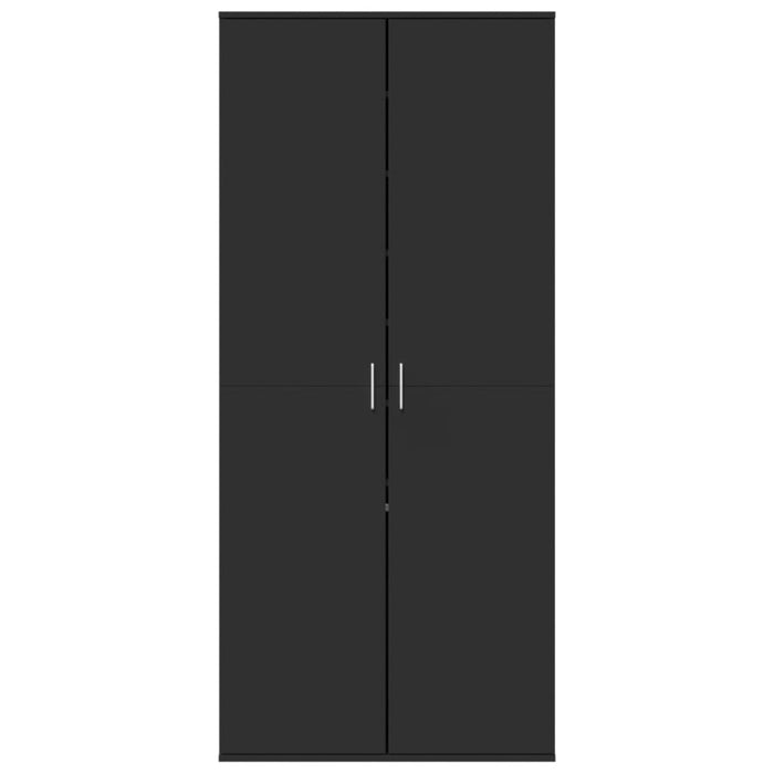 Scarpiera Nera 80x39x178 cm in Legno Multistrato 3276673