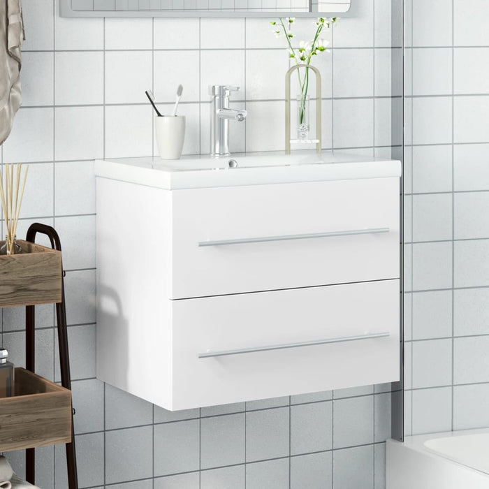 Mobile da Bagno con Lavabo da Cucina-Armadietto da bagno con Lavandino Bianco 285124