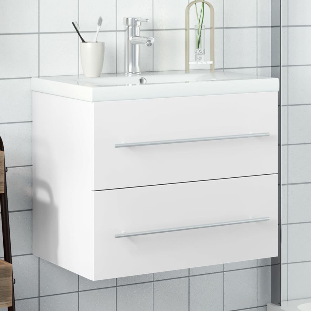 Mobile da Bagno con Lavabo da Cucina-Armadietto da bagno con Lavandino Bianco 285124