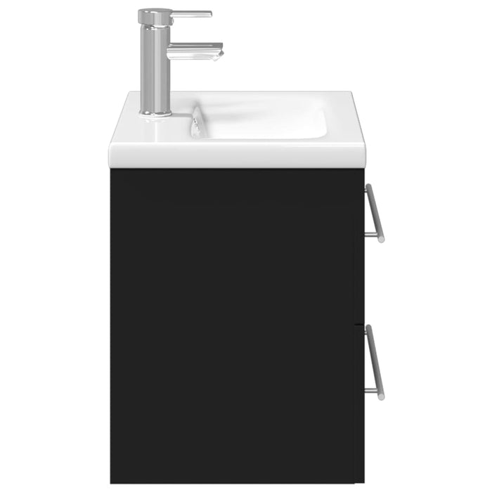 Mobile da Bagno con Lavabo Integrato-Armadietto da bagno con Lavandino Nero 583068