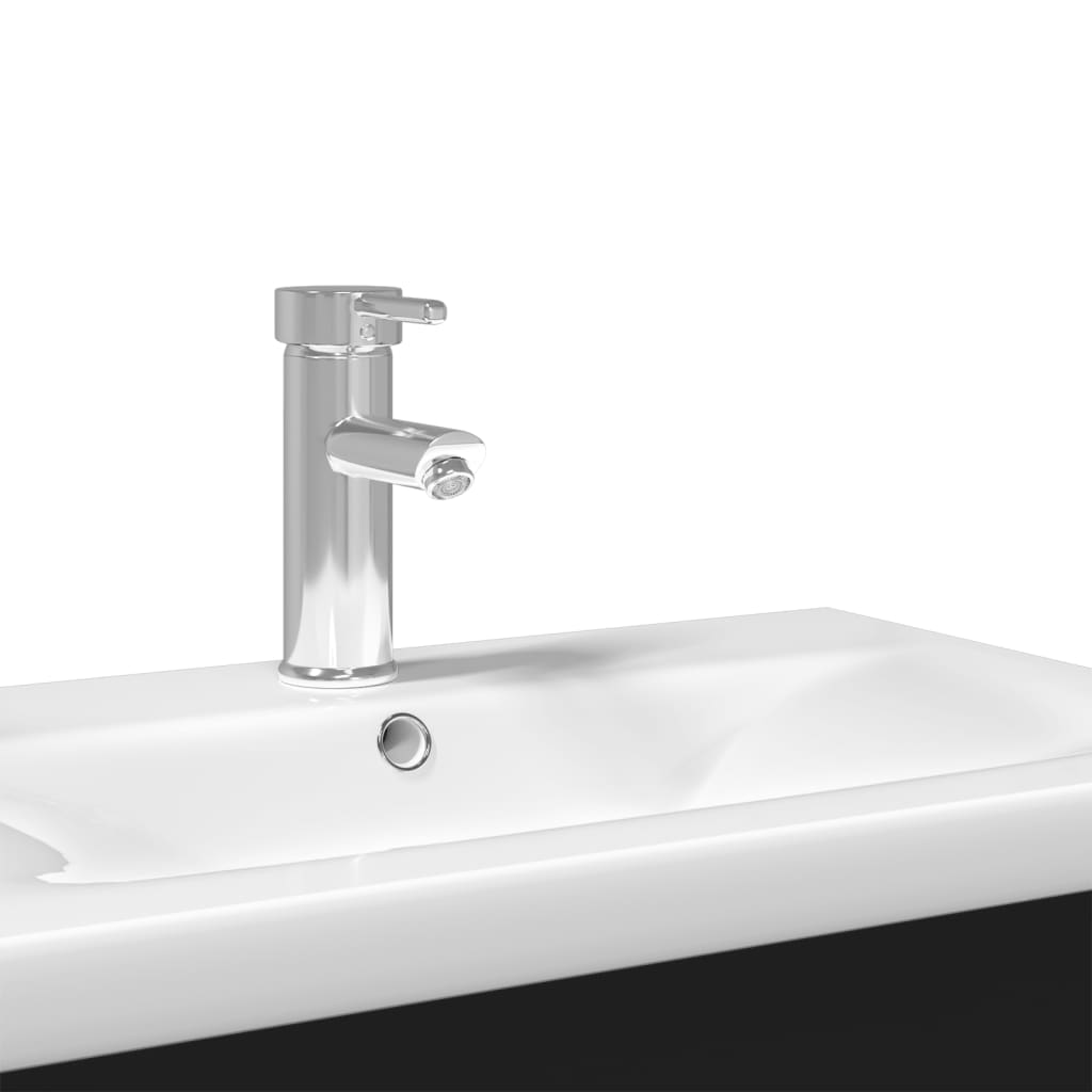 Mobile da Bagno con Lavabo Integrato-Armadietto da bagno con Lavandino Nero 583068