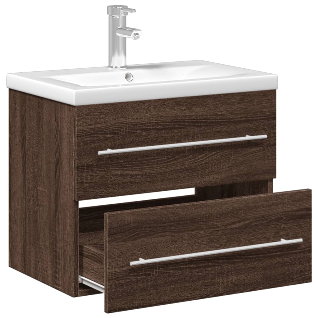 Mobile da Bagno con Lavabo Integrato Rovere Marrone 3278775