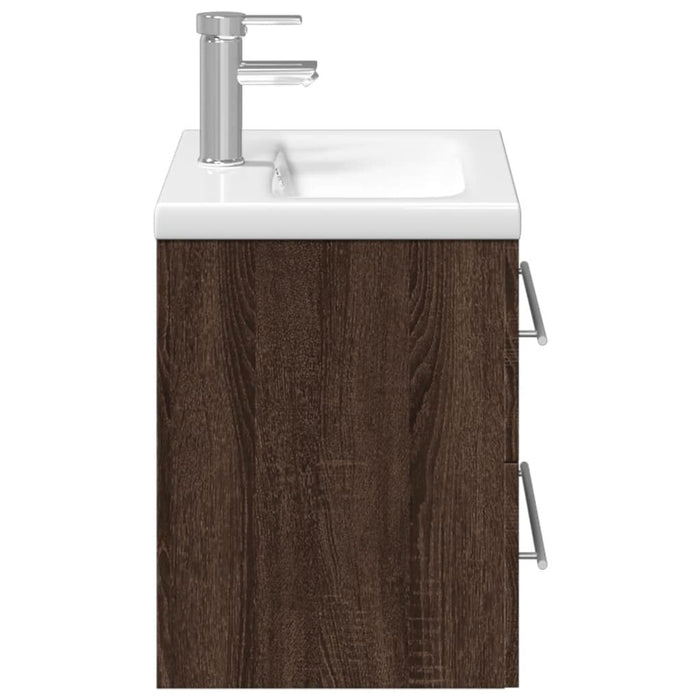 Mobile da Bagno con Lavabo Integrato Rovere Marrone 3278775