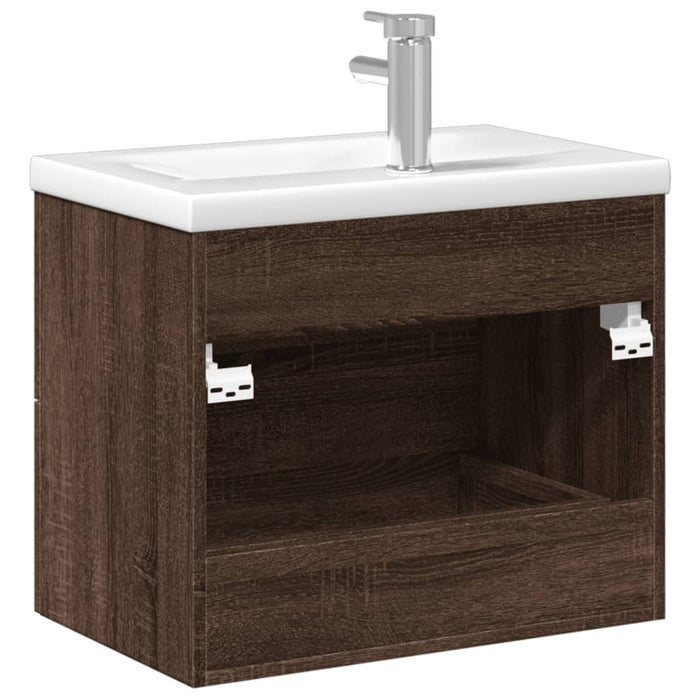 Mobile da Bagno con Lavabo Integrato Rovere Marrone 3278775