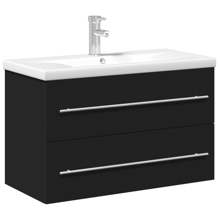 Mobile da Bagno con Lavabo Integrato Nero