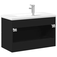 Mobile da Bagno con Lavabo Integrato Nero