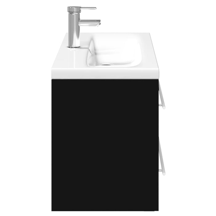 Mobile da Bagno con Lavabo Integrato-Armadietto da bagno con Lavandino Nero 853530