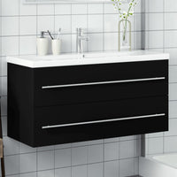Mobile da Bagno con Lavabo Integrato-Armadietto da bagno con Lavandino Nero 853530