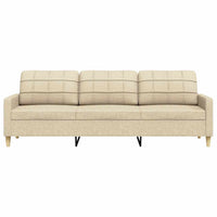 Divano a 3 Posti Crema 210 cm in Tessuto 4007416
