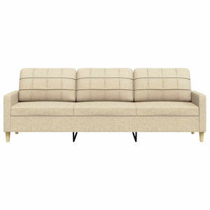 Divano a 3 Posti Crema 210 cm in Tessuto 4007416