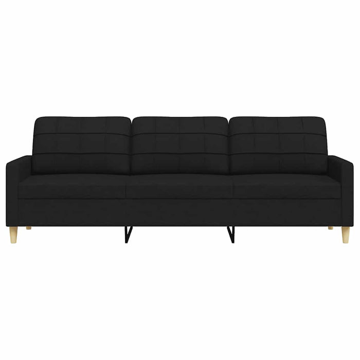 Divano a 3 Posti Nero 210 cm in Tessuto 4007418