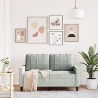 vidaXL Divano a 2 Posti Grigio Chiaro 120 cm in Velluto