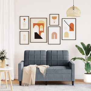 vidaXL Divano a 2 Posti grigio scuro 120 cm in Velluto