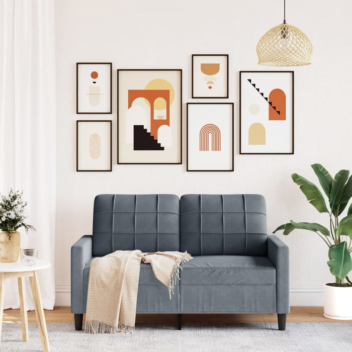 vidaXL Divano a 2 Posti grigio scuro 120 cm in Velluto