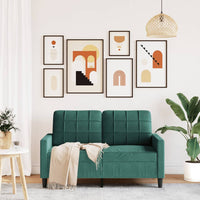 Divano a 2 Posti Verde Scuro 120 cm in Velluto 4007616