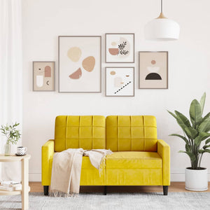 vidaXL Divano a 2 Posti giallo 120 cm in Velluto