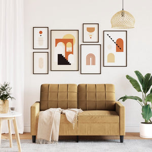 vidaXL Divano a 2 Posti marrone 120 cm in Velluto