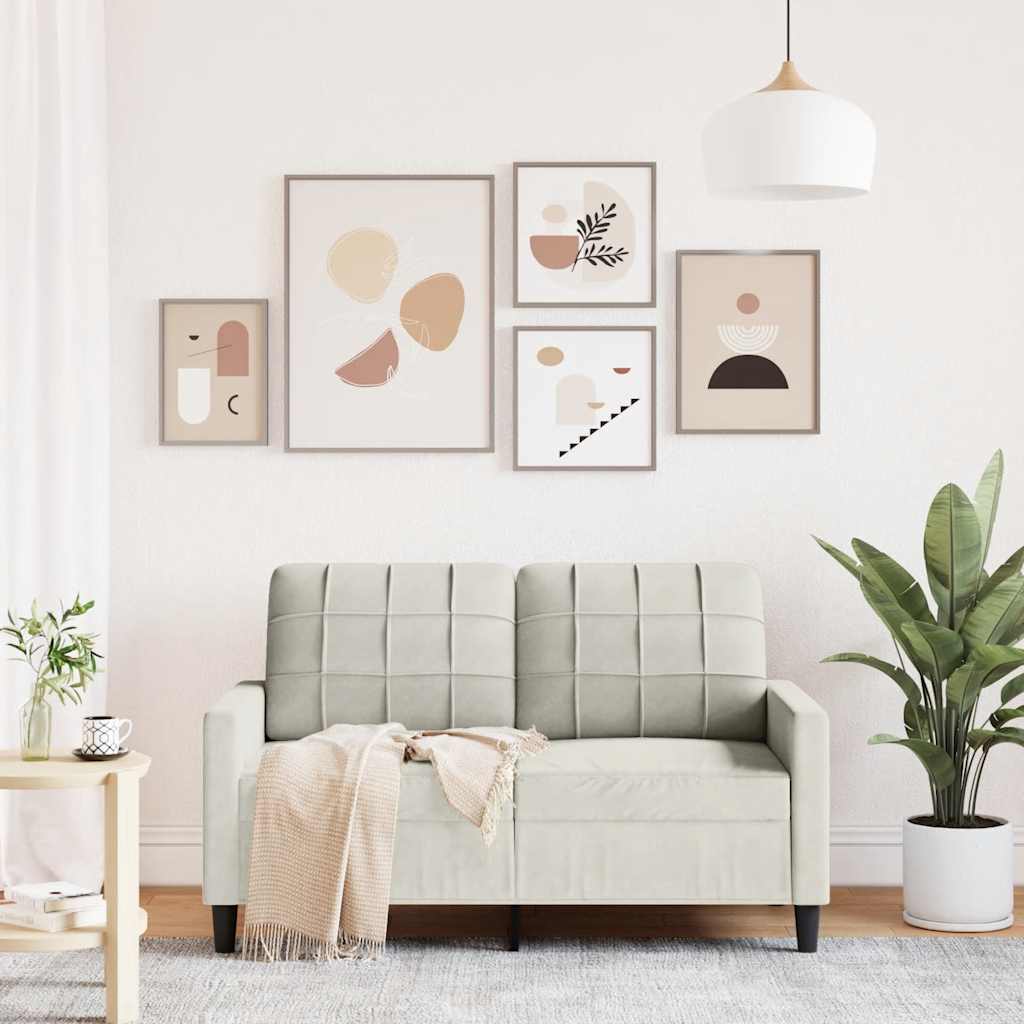 Divano a 2 Posti crema 120 cm in Velluto 4007622