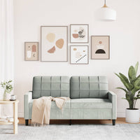 Divano a 2 Posti Grigio Chiaro 140 cm in Velluto 4007624