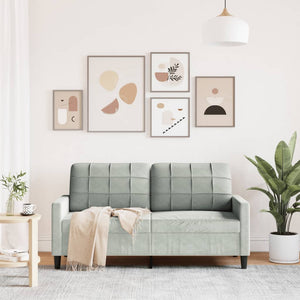 Divano a 2 Posti Grigio Chiaro 140 cm in Velluto 4007624