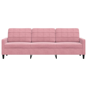 Divano a 3 Posti rosa 210 cm in Velluto