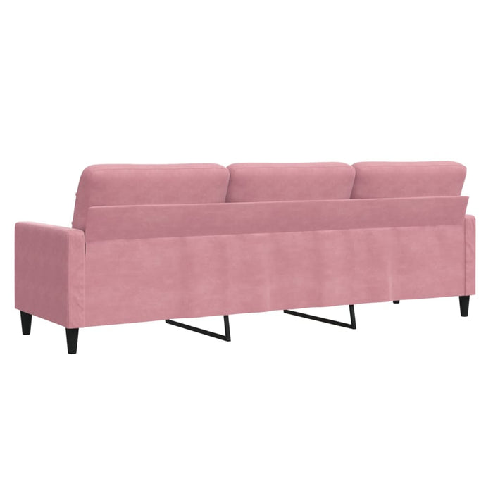 Divano a 3 Posti rosa 210 cm in Velluto 4007647