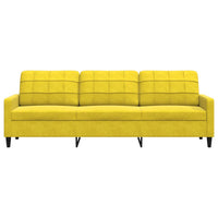 Divano a 3 Posti Giallo 210 cm in Velluto