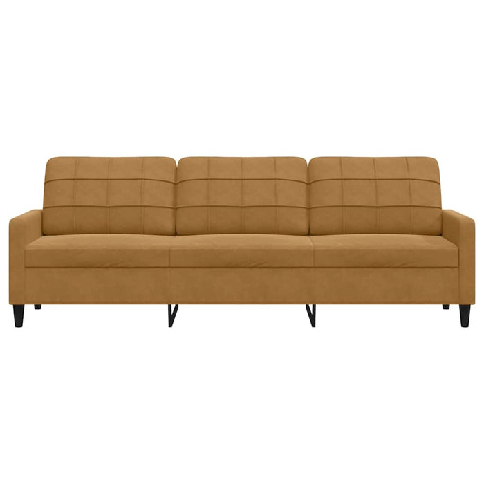 Divano a 3 Posti Marrone 210 cm in Velluto 4007651