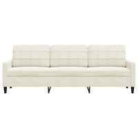 Divano a 3 Posti Crema 210 cm in Velluto