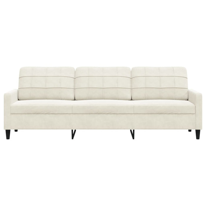 Divano a 3 Posti Crema 210 cm in Velluto