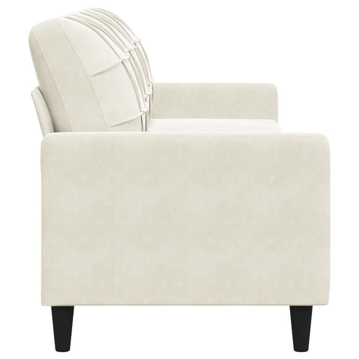 Divano a 3 Posti Crema 210 cm in Velluto