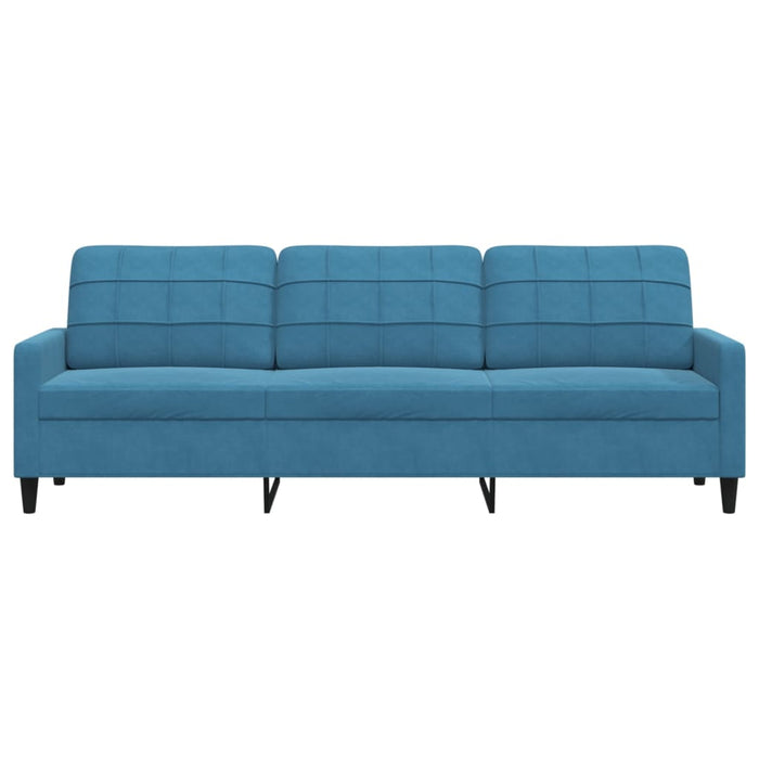 Divano a 3 Posti Blu 210 cm in Velluto