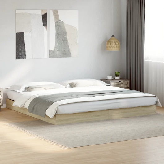 Giroletto senza Materasso-Struttura Letto Rovere Sonoma 180x200cm in Truciolato 740859