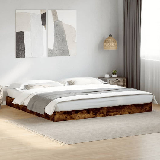 Giroletto senza Materasso-Struttura Letto Rovere Fumo 180x200 cm in Truciolato 537284