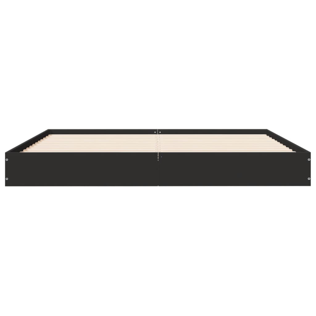 Giroletto senza Materasso Nero 160x200 cm in Legno Multistrato