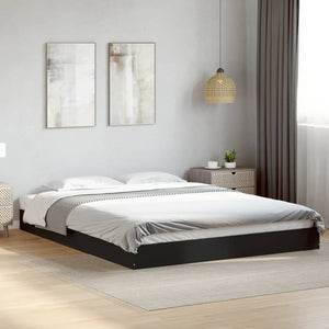 Giroletto senza Materasso-Struttura Letto Nero 160x200 cm in Legno Multistrato 593039