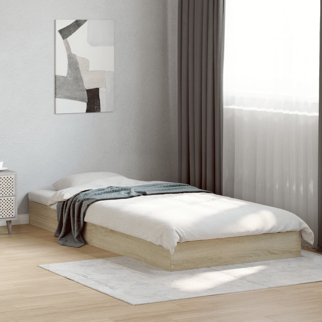 Giroletto senza Materasso-Struttura Letto Rovere Sonoma 100x200cm in Truciolato 146575