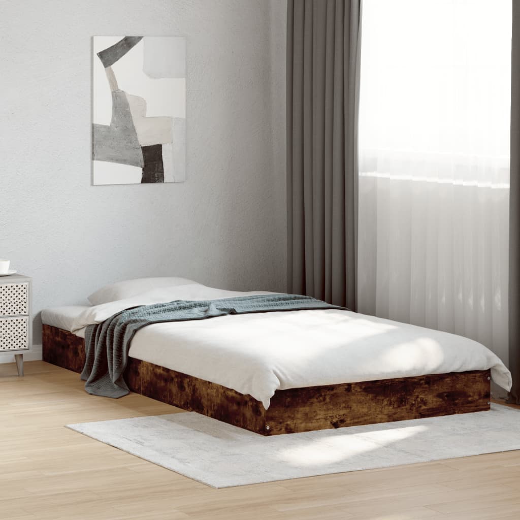 Giroletto senza Materasso-Struttura Letto Rovere Fumo 100x200 cm in Truciolato 516838