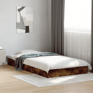 Giroletto senza Materasso-Struttura Letto Rovere Fumo 100x200 cm in Truciolato 516838