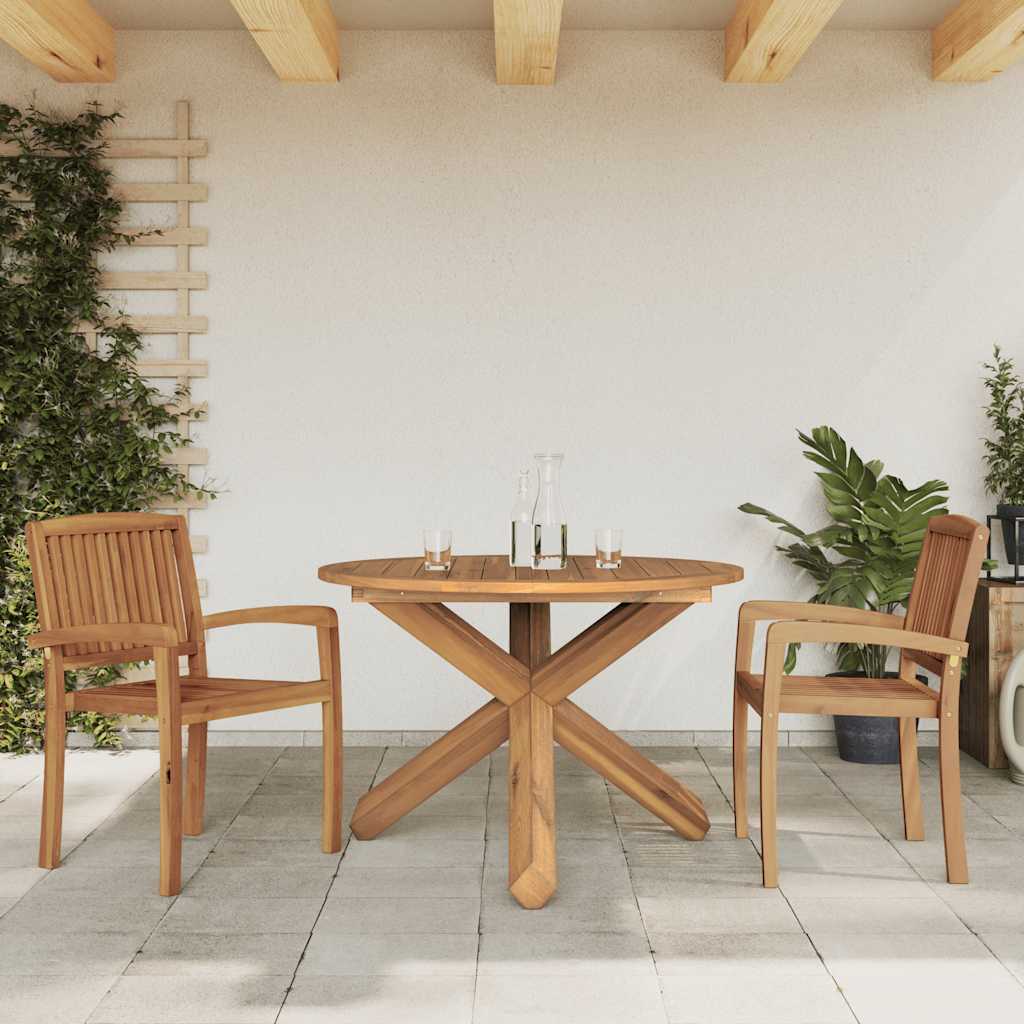 vidaXL Tavolo da Giardino Ø109x74 cm in Legno Massello di Teak